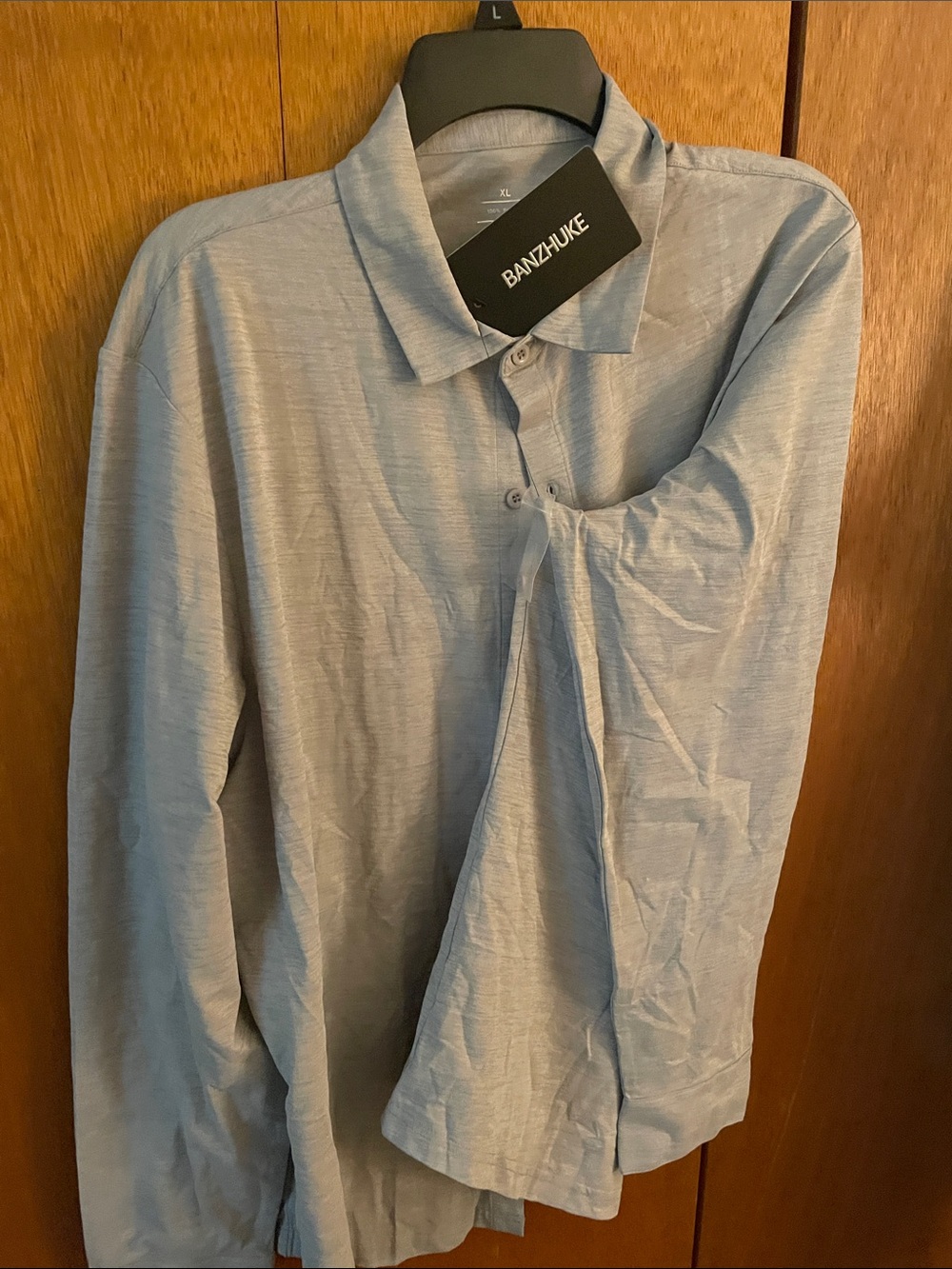 Men’s Sky Blue Long-Sleeve Casual Button-Down Shirt